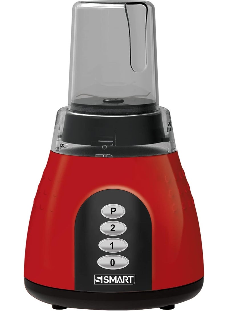 Smart SBL104PU 500W Unbreakable Piano Blender with 2 Grinders, 1.5L, Red/Black - Image 2